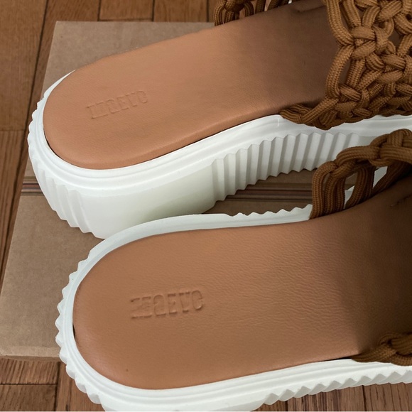 Anthropologie Maeve Crochet Platform Sandals in Brown Size 40 EU. 9-9.5 US - Picture 6 of 8